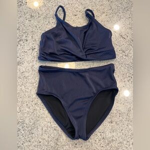 Swimsuit girls size 6/7 navy ribbed